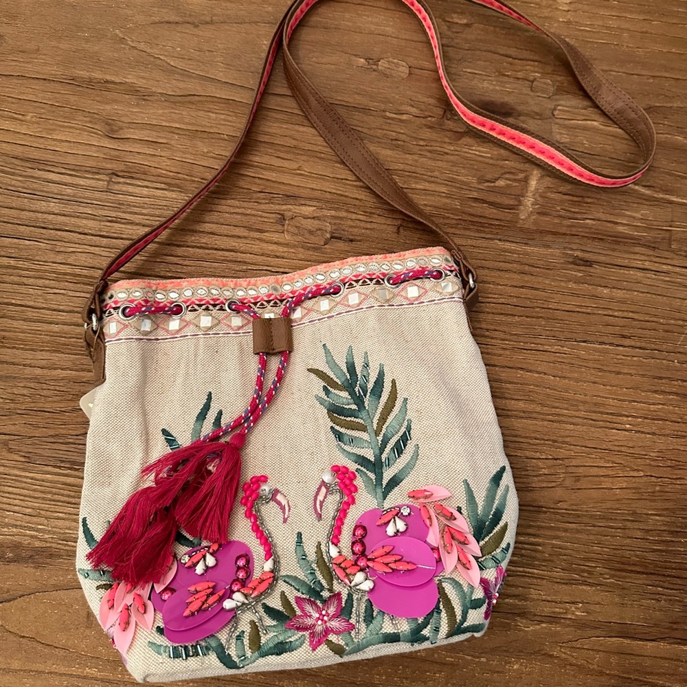 New Beaded Flamingo Purse